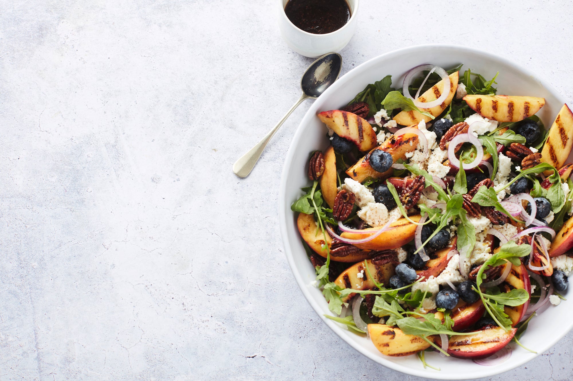 Nectarine Salad with Feta and Caramelized Pecans